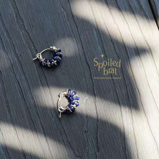 SpoiledBrat Jewelry金色螺旋耳圈系列 | 青金石款 商品图1