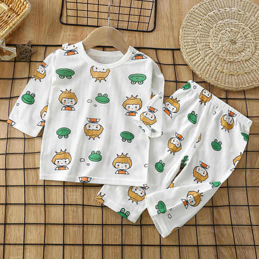 【49元买一套送一套】儿童纯棉A类家居服七分袖睡衣空调服套装 商品图4