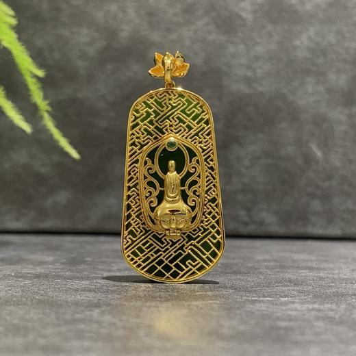 【御珠宫坊】金镶碧玉猫眼吊坠 商品图3