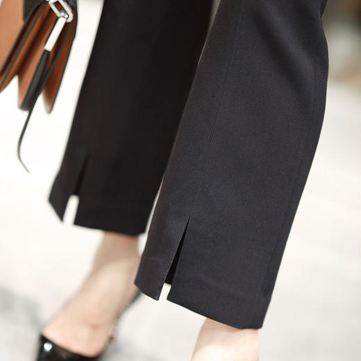 【私服清仓不退换】前后中缝下摆开叉通勤OL小西裤显瘦微喇叭九分西装裤 商品图3
