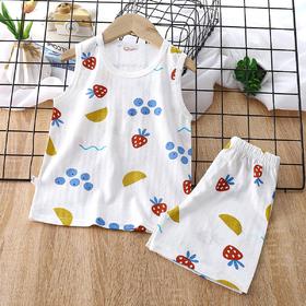 【买一套送一套】儿童纯棉背心套装宝宝夏季无袖薄款全棉背心短裤