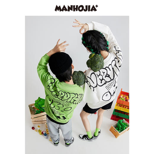 漫画家潮牌童装【万事都yeah】亲子卫衣秋季新款涂鸦上衣 商品图1