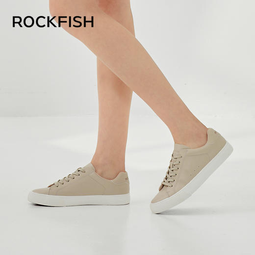 【升级超细纤皮面料】Rockfish 775男女款防泼水云感系带小白鞋（35-44码，72小时发货） 商品图4