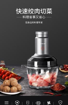 九阳绞肉机S22-LA991新款家用电动小型多功能搅拌打馅和面一体机