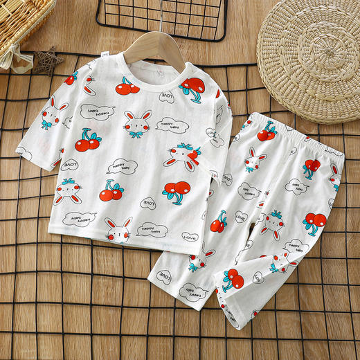 【49元买一套送一套】儿童纯棉A类家居服七分袖睡衣空调服套装 商品图10