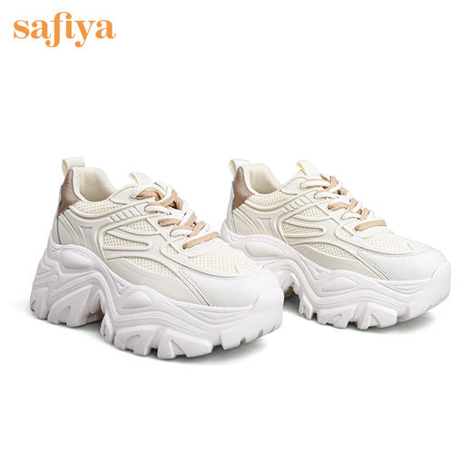 Safiya索菲娅双拼系带透气网面厚底老爹鞋2022秋新款运动鞋SF23112073 商品图4