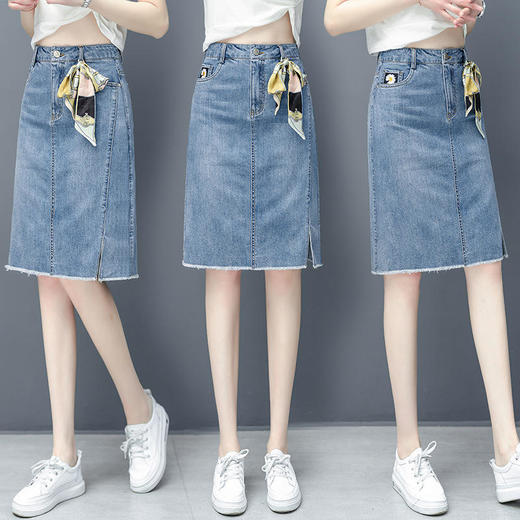 GNFS-GL183新款时尚气质高腰显瘦牛仔短裙 商品图1