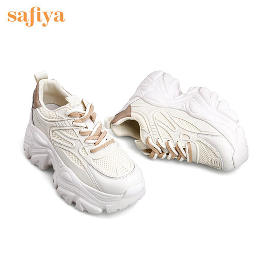 Safiya索菲娅双拼系带透气网面厚底老爹鞋2022秋新款运动鞋SF23112073 商品图3