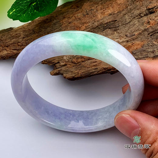 派瑞翡翠 翡翠手镯 糯种 春彩 商品图0