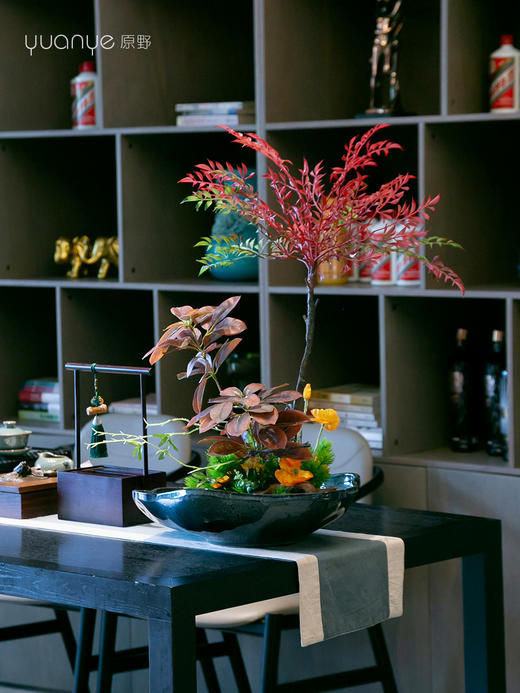 酒店高端餐桌花摆花茶桌花茶台餐厅客厅玄关摆设件茶几装饰仿真花 商品图4