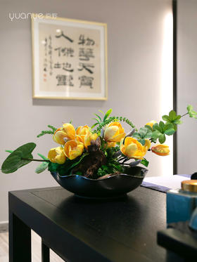 酒店高端餐桌花摆花茶桌花茶台餐厅客厅玄关摆设件茶几装饰仿真花