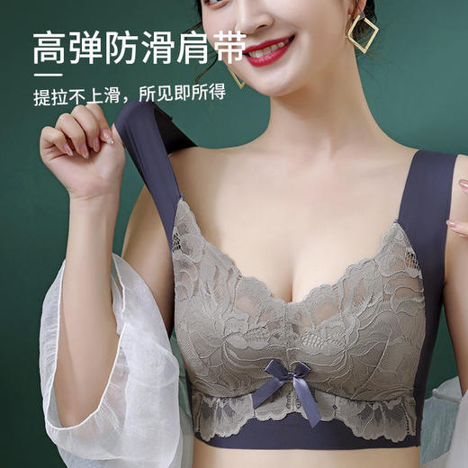 【大码蕾丝，贴身舒适】黛唯梵大码内衣200斤胖mm，大胸显小收副乳防下垂文胸，无痕运动薄款胸罩 商品图4