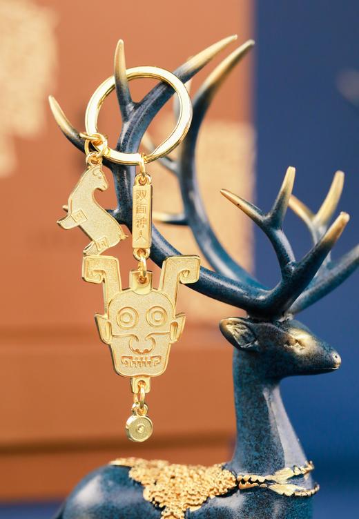 双面神人青铜头像钥匙扣 商品图1