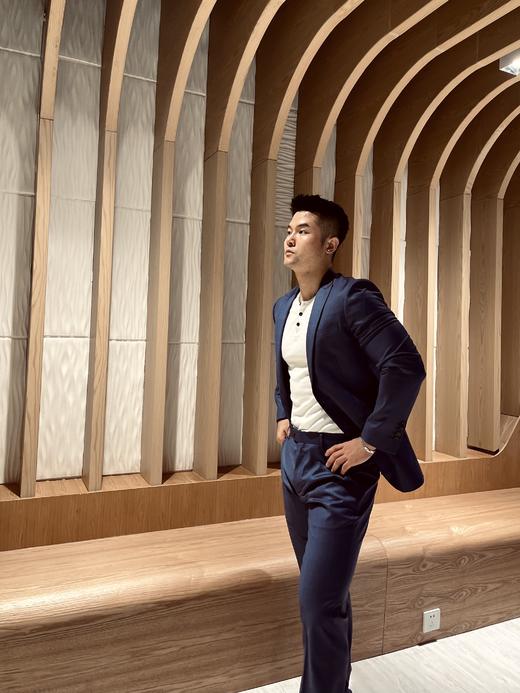 男装修身西服套装 霸道总裁范 黛蓝 进口稀缺面料 J204M4662 商品图4