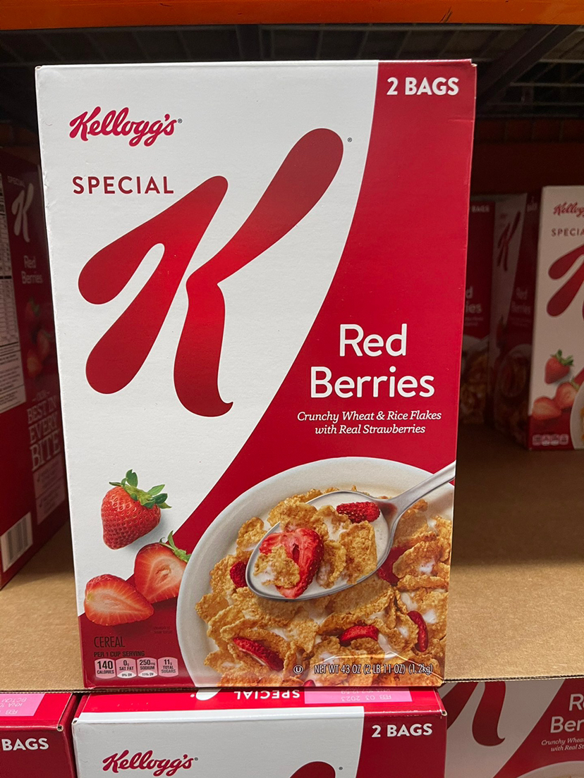 🍓草莓麦片！真心好吃！全麦不发胖！美国原产家乐氏kellogg's 草莓麦米片谷物1.2公斤 一盒里面有2包