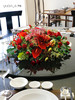 酒店餐桌花大圆桌中间转盘摆花饭店餐厅包厢高端仿真花装饰花摆设 商品缩略图1