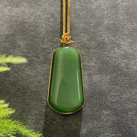【御珠宫坊】金镶碧玉猫眼吊坠 商品图1