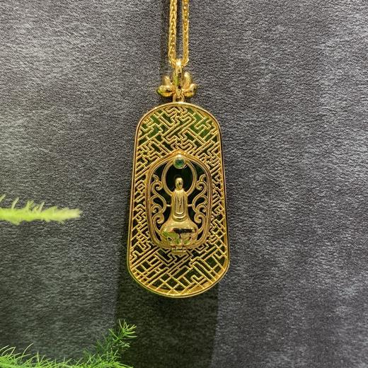 【御珠宫坊】金镶碧玉猫眼吊坠 商品图5