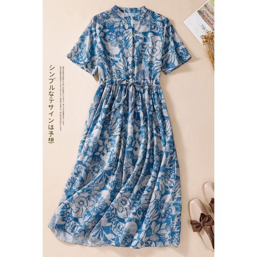 GYH 676轻薄连衣裙新品短袖文艺复古裙 商品图2