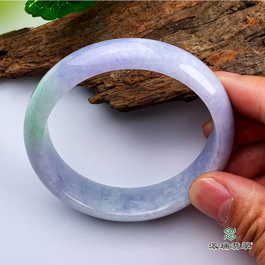 派瑞翡翠 翡翠手镯 糯种 春彩 商品图2