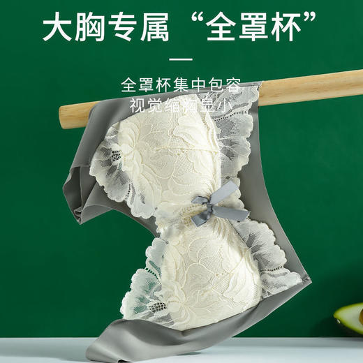 【大码蕾丝，贴身舒适】黛唯梵大码内衣200斤胖mm，大胸显小收副乳防下垂文胸，无痕运动薄款胸罩 商品图3