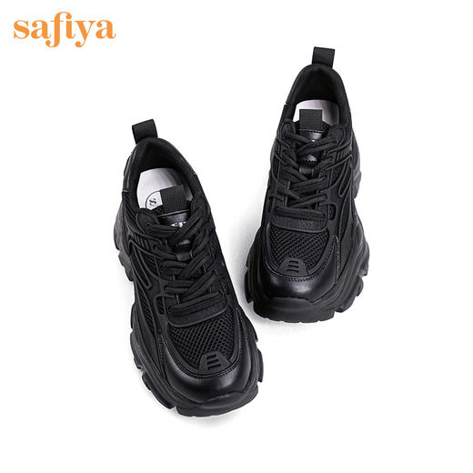 Safiya索菲娅双拼系带透气网面厚底老爹鞋2022秋新款运动鞋SF23112073 商品图5