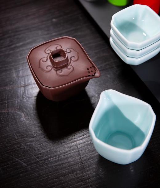 紫气东来·四方如意紫砂青瓷茶具套礼 商品图2