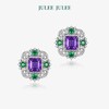 【花园】JULEE JULEE茱俪珠宝 18K白金紫水晶祖母绿白蓝宝钻石耳饰 商品缩略图0