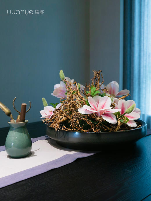 茶桌花茶台高端餐桌花摆花酒店餐厅客厅玄关摆设件茶几装饰仿真花 商品图3