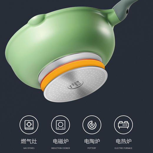 炊大皇不粘锅30cm炒锅麦饭石色家用炒菜锅平底炒锅具电磁炉燃气煤气灶明火通用竹青石系列CG30ZQ YR 商品图6