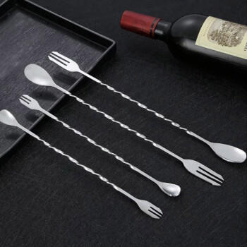 全适304不锈钢长吧勺长柄搅拌棒调酒棒奶茶搅拌勺酒吧匙鸡尾酒调酒勺 商品图3