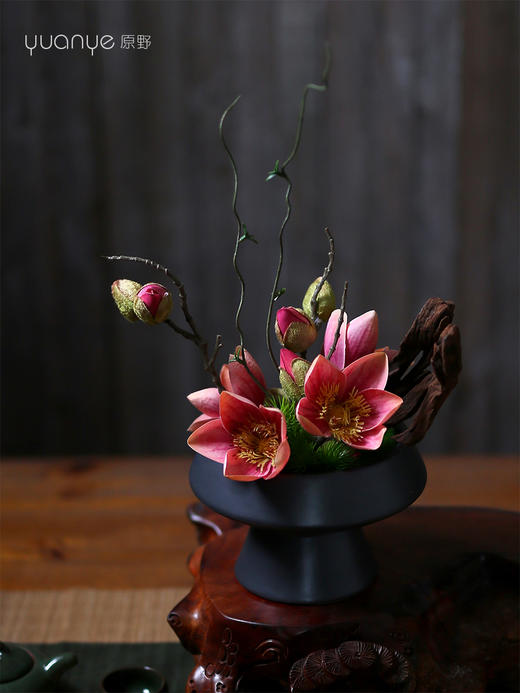 新中式高档仿真花艺摆件酒店餐厅客厅茶室茶几餐桌面盆景软装饰品 商品图2