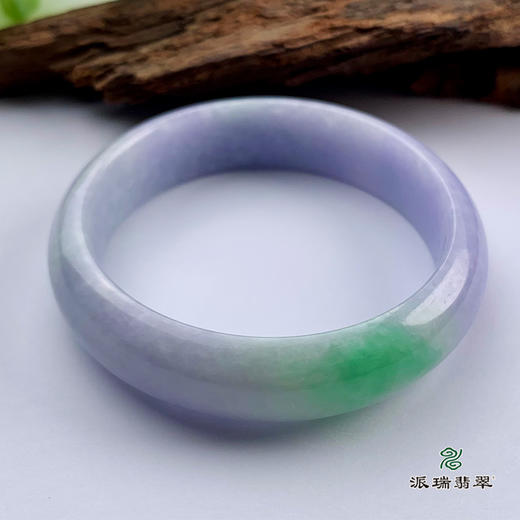 派瑞翡翠 翡翠手镯 糯种 春彩 商品图3