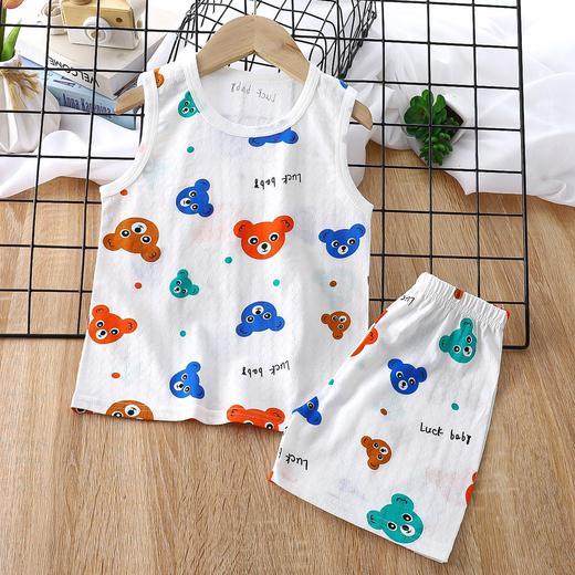 【买一套送一套】儿童纯棉背心套装宝宝夏季无袖薄款全棉背心短裤 商品图1