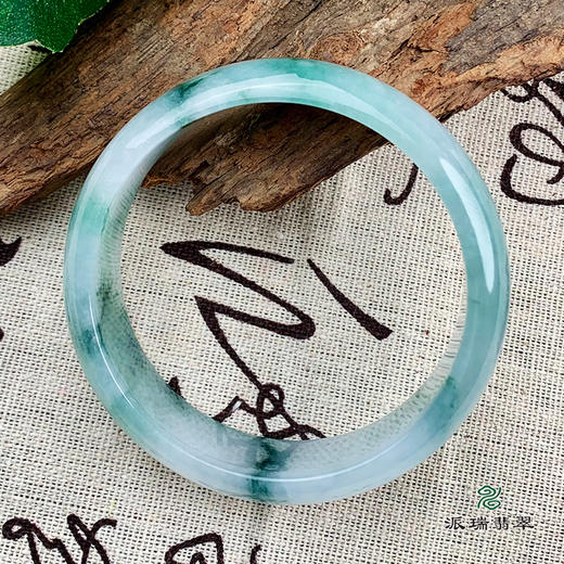 派瑞翡翠 翡翠手镯 糯种 飘花 商品图2