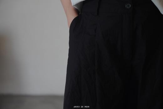 apuntob 黑色皱褶阔腿裤休闲裤 商品图1