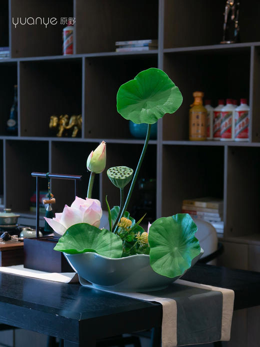 酒店高端餐桌花摆花茶桌花茶台餐厅客厅玄关摆设件茶几装饰仿真花 商品图3