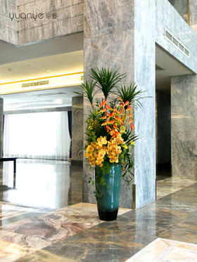 酒店旋转门仿真花假花商场大堂大厅摆件落地装饰花售楼处高档摆设