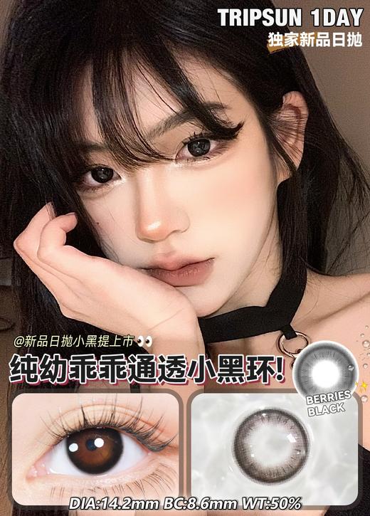 日抛 Tripsun 小黑提 直径14.2mm 0-800度无525/575 商品图0