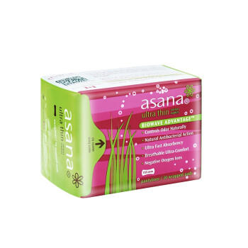 阿莎娜（Asana）卫生护垫155mm30片 绵柔触感亲肤透气超薄姨妈清爽舒适加拿大品牌 商品图1
