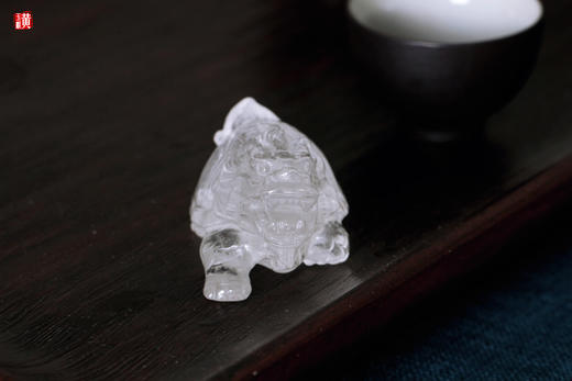 一对天然白水晶龙龟摆件 商品图4