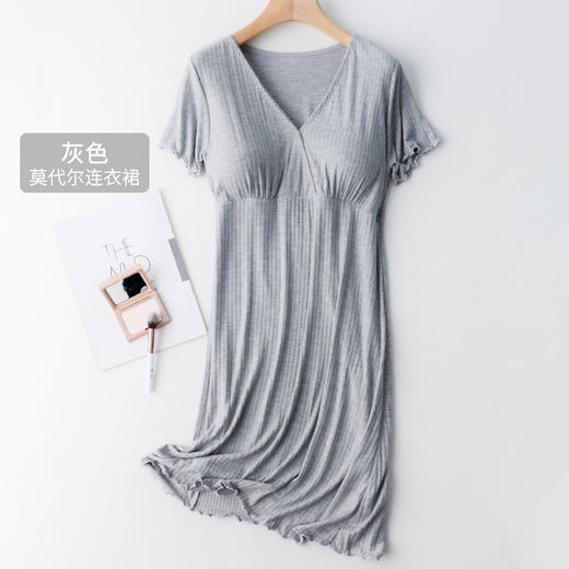 摩登孕妈孕妇睡裙哺乳期月子服夏季薄款连衣裙-6588M-3XL 商品图11