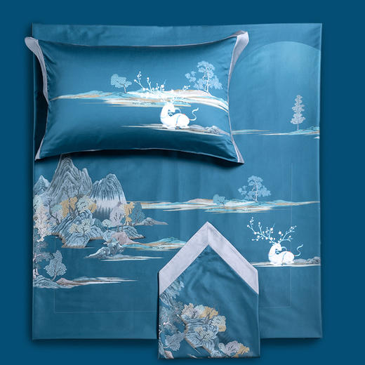 多喜爱 60S全棉长绒棉床上用品四件套 山海静遇 cs 商品图3