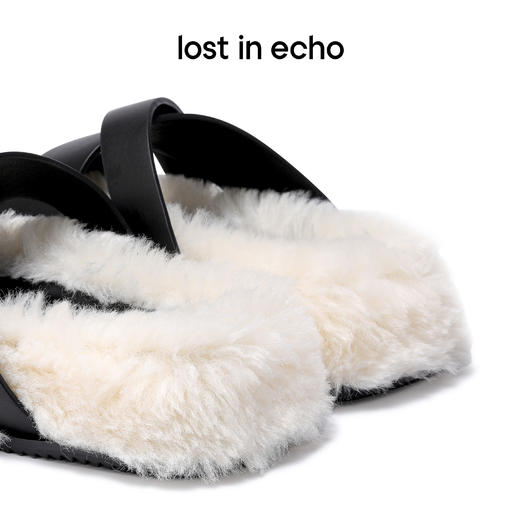 lost in echo 设计师品牌 不对称设计舒适毛毛外穿ins潮女士拖鞋沙发拖 商品图5