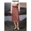 VIMAGE纬漫纪秋季新款个性洋气复古百褶高腰半身裙女裙V1806408 商品缩略图0