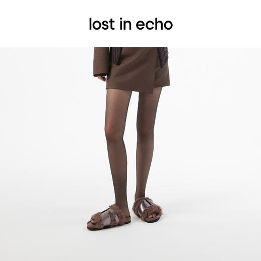 [断码]lost in echo 设计师品牌扣带装饰毛毛厚底拖鞋外穿一脚蹬拖鞋女沙发拖 商品图3