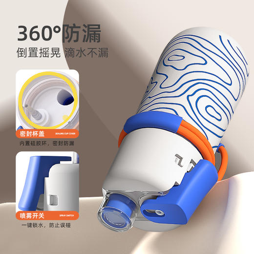 mideer弥鹿喷雾杯儿童小学生运动夏季大容量随手防摔便携随行水杯 商品图2