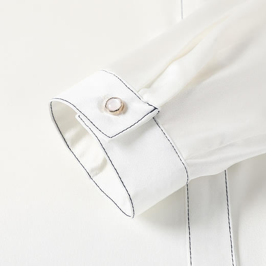 【高定款】罗蒙春秋女士长袖衬衫精致翻领商务通勤洋气质感缎面衬衣女 商品图9