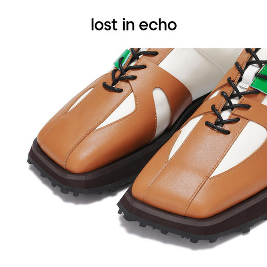 lost in echoPlayer系列解构拼接系带鞋方头真皮德训运动鞋阿甘鞋 商品图3