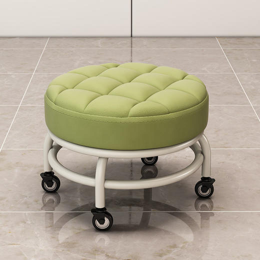 滑轮矮凳带万向轮小凳子家用美缝儿童学步换鞋擦地茶几宝宝圆板凳 商品图1